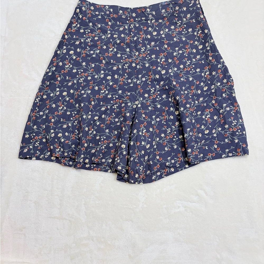 Tweeds Blue Floral Culotte Shorts with Cream and Pink Flowers